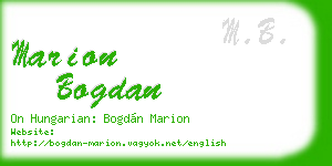 marion bogdan business card